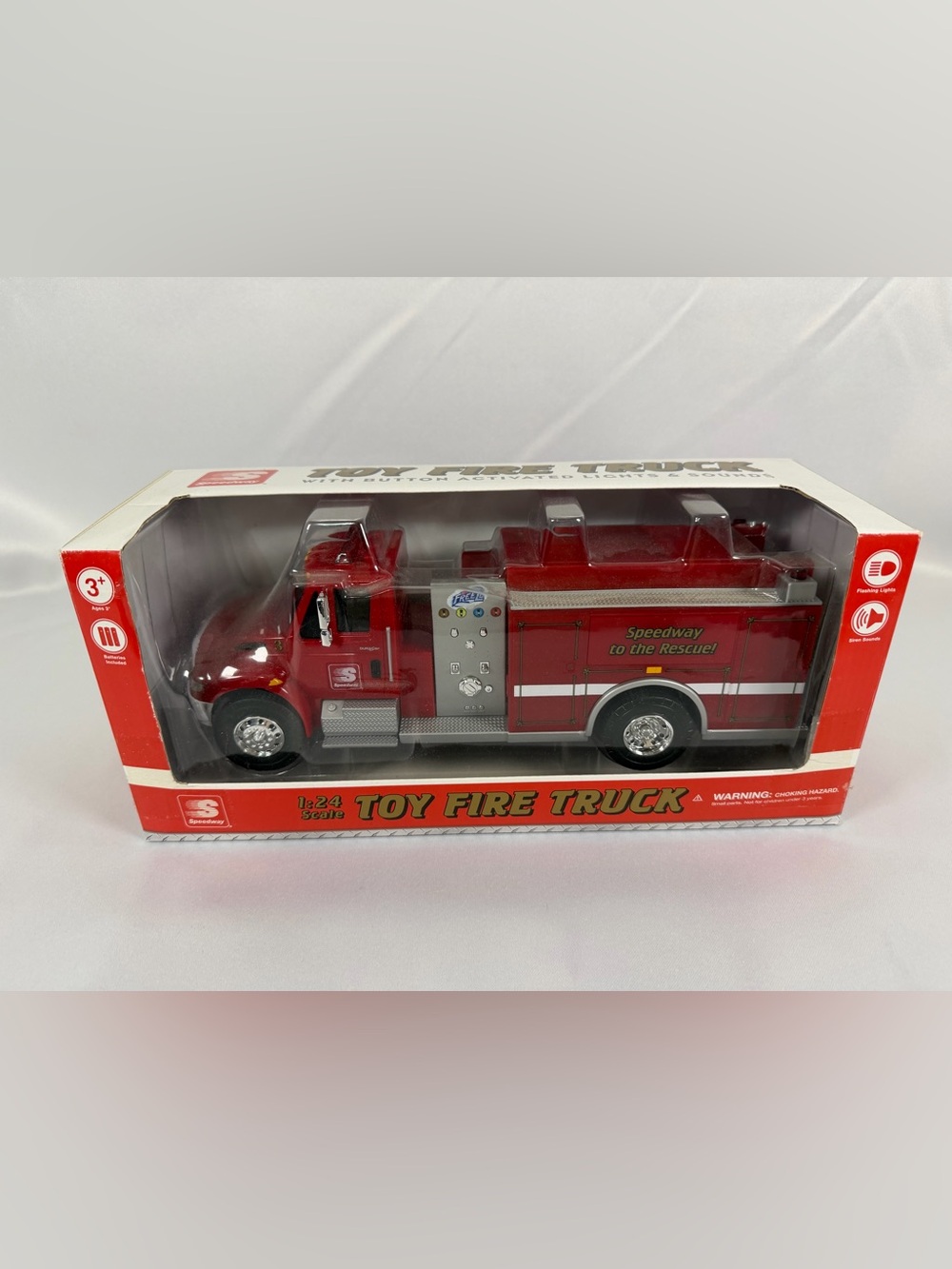 First Gear Speedway DuraStar 1:24 International Fire Truck Red Lights Siren